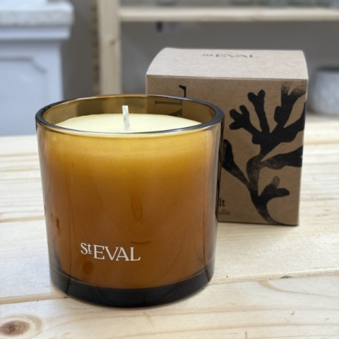 Bay and Rosemary Amber Glass Candle